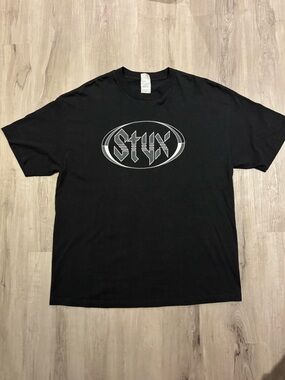 Vintage STYX Classic Rock My Ass Tour Band Tee T Shirt Black XL 90’s Y2K 2000’s